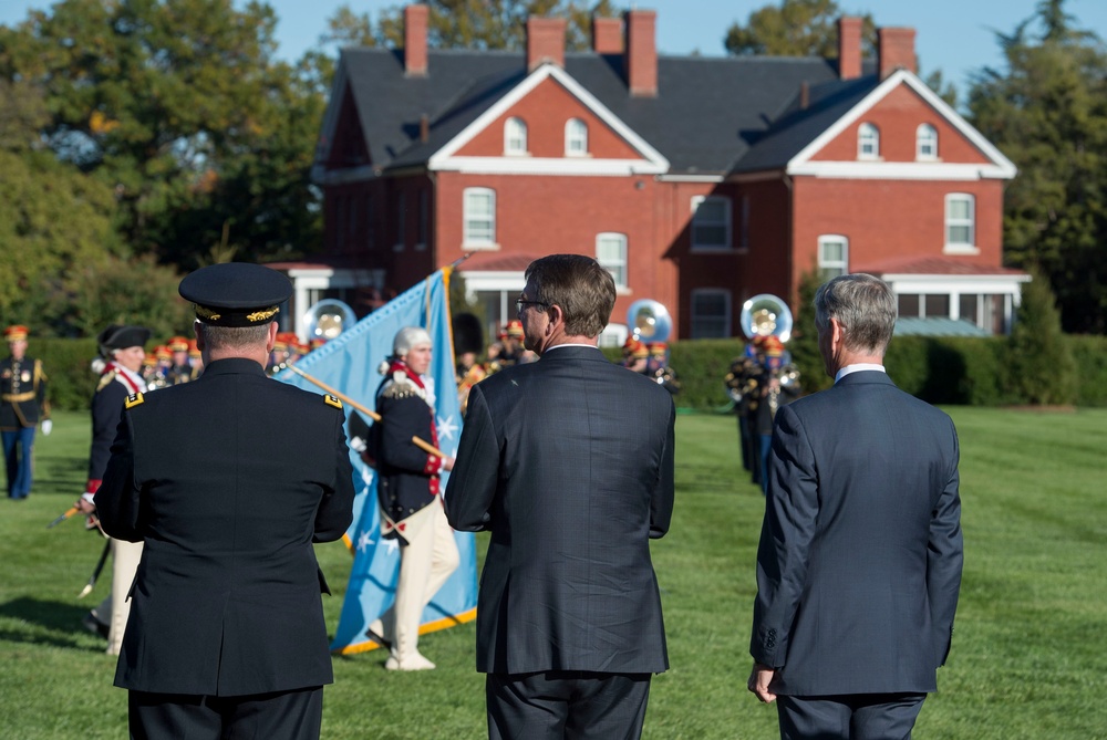 Secretary of defense hosts farewell ceremony for Army Secretary John McHugh