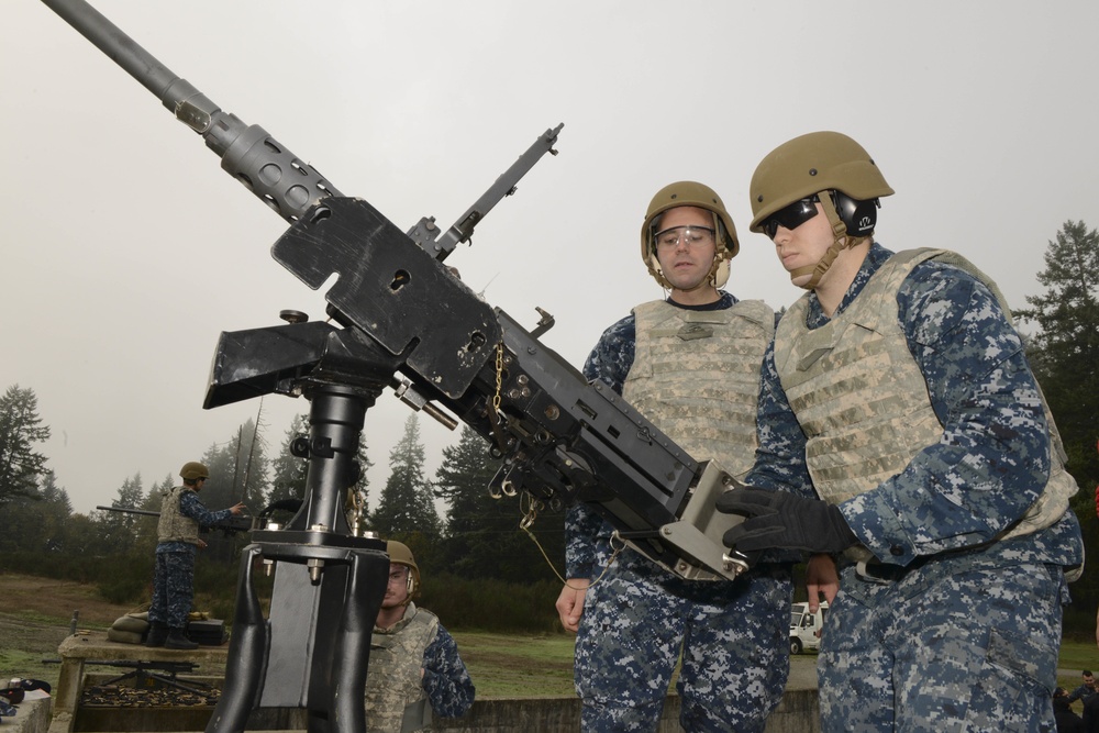 Nimitz Sailors train on .50-cal machine gun