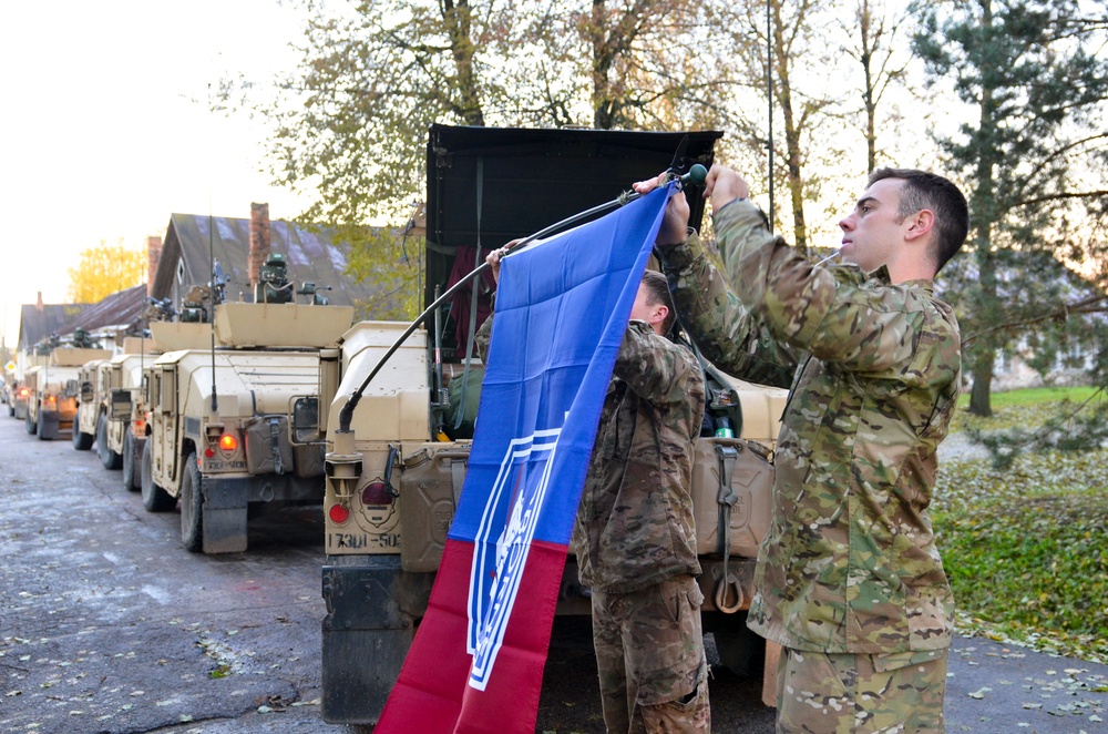 Lithuania-based Sky Soldiers convoy home