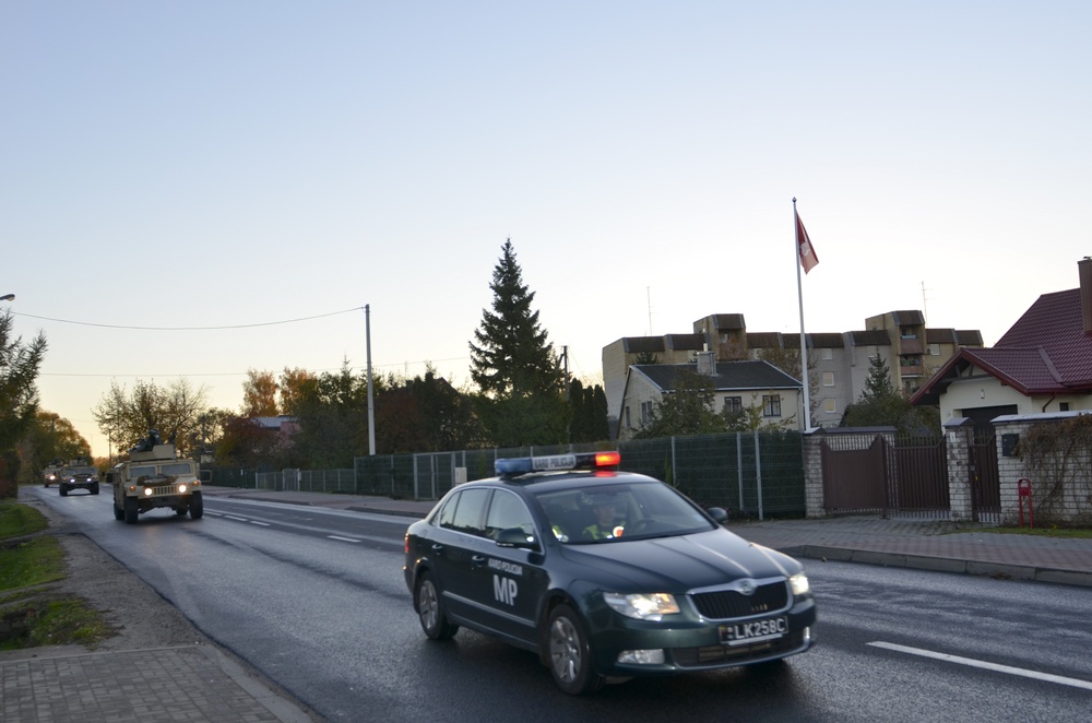 Lithuania-based Sky Soldiers convoy home