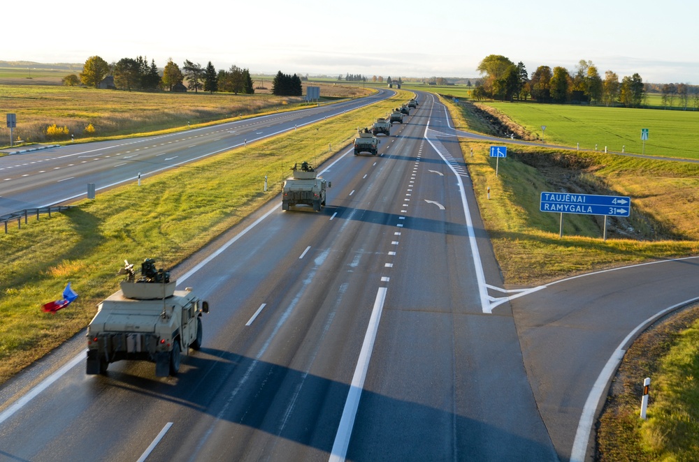 Lithuania-based Sky Soldiers convoy home