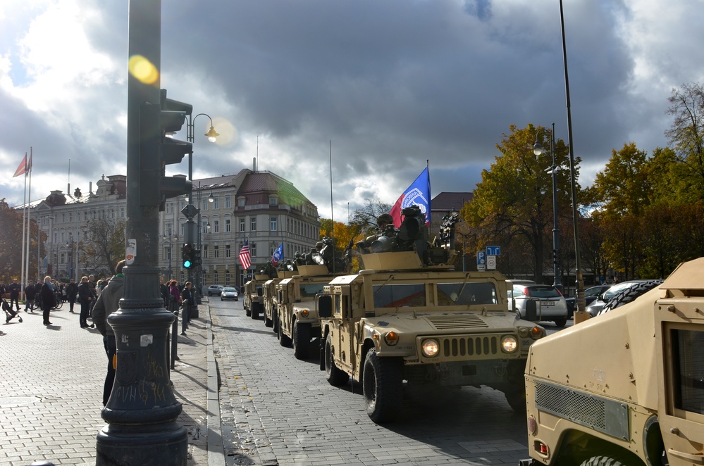 Lithuania-based Sky Soldiers convoy home