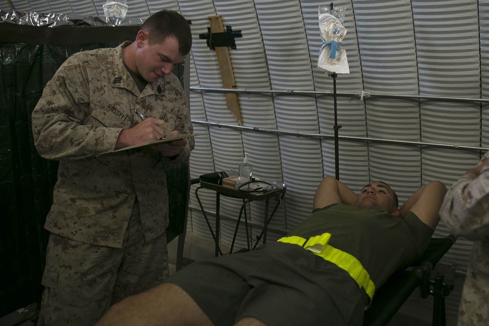 8th Regimental Aid Station provide treatment down range during ITX 1-16