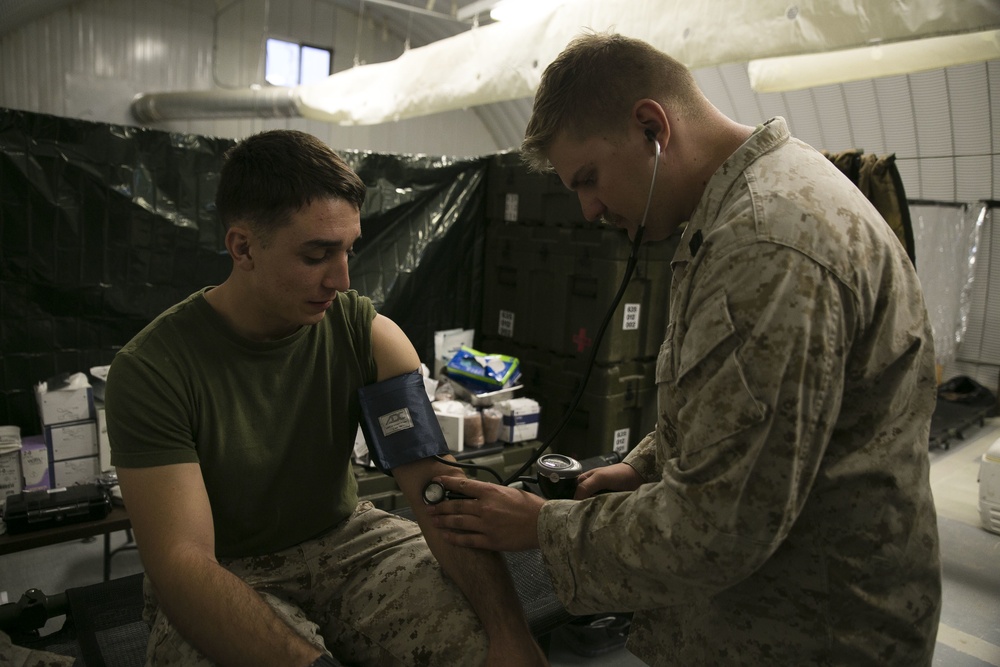 8th Regimental Aid Station provide treatment down range during ITX 1-16