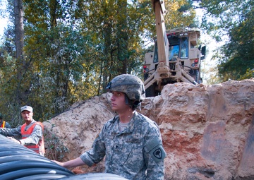 SC Guard engineers repair and reopen washed out road