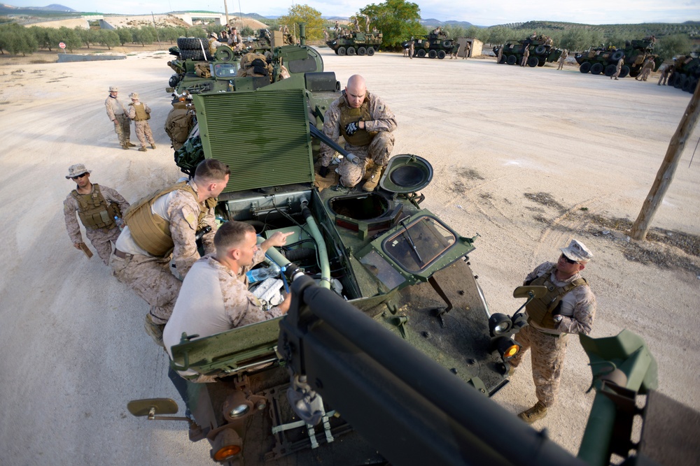 U.S. Marines Convoy from Rota to Almeria, Spain, during Trident Juncture 2015