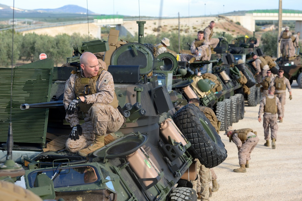 U.S. Marines Convoy from Rota to Almeria, Spain during Trident Juncture 2015