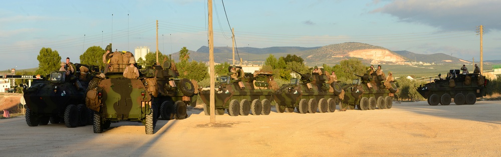 U.S. Marines Convoy from Rota to Almeria, Spain, during Trident Juncture 2015