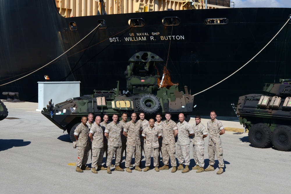 U.S. Marines Group Photo on the Pier, Naval Station, Rota, Spain