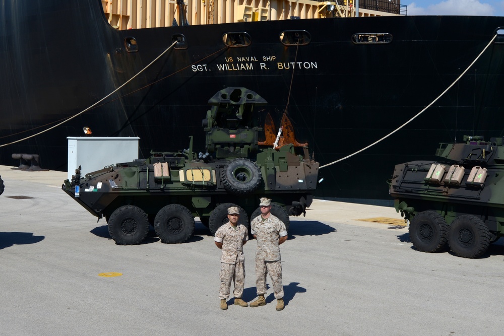 U.S. Marines Group Photo on the Pier, Naval Station, Rota, Spain