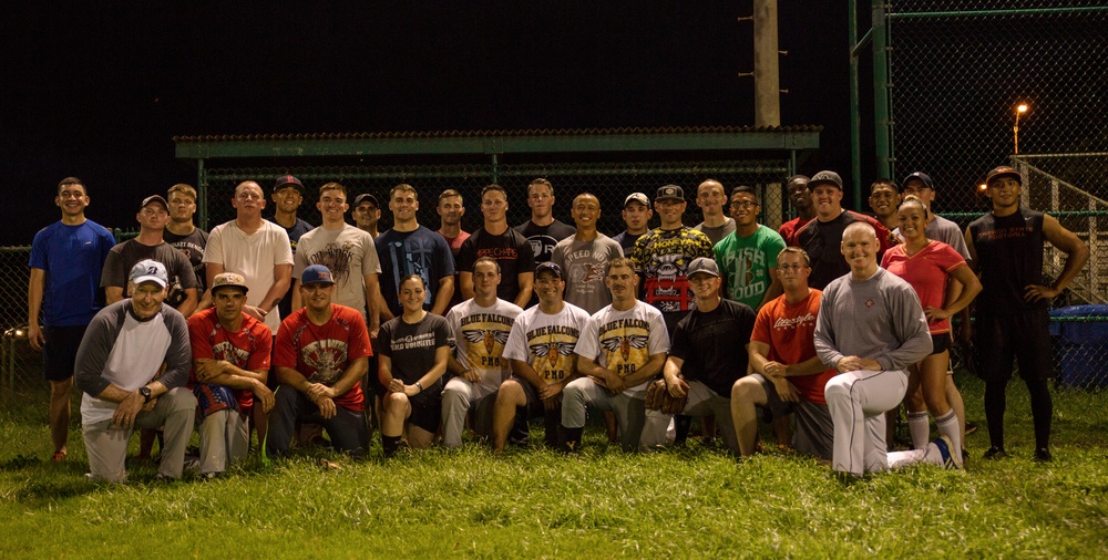Marines play ball with MARFORPAC commander
