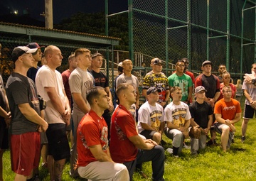 Marines play ball with MARFORPAC commander