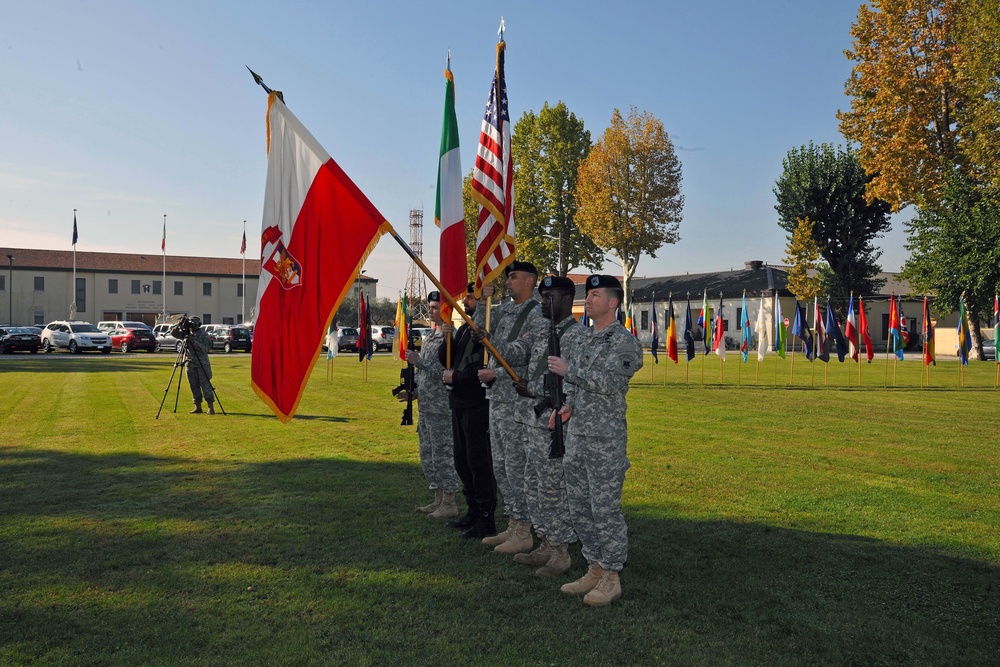 Patch ceremony for Brig. Gen. Jon A. Jensen, Caserma Ederle, Vicenza, Italy