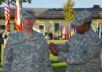 Patch ceremony for Brig. Gen. Jon A. Jensen, Caserma Ederle, Vicenza, Italy