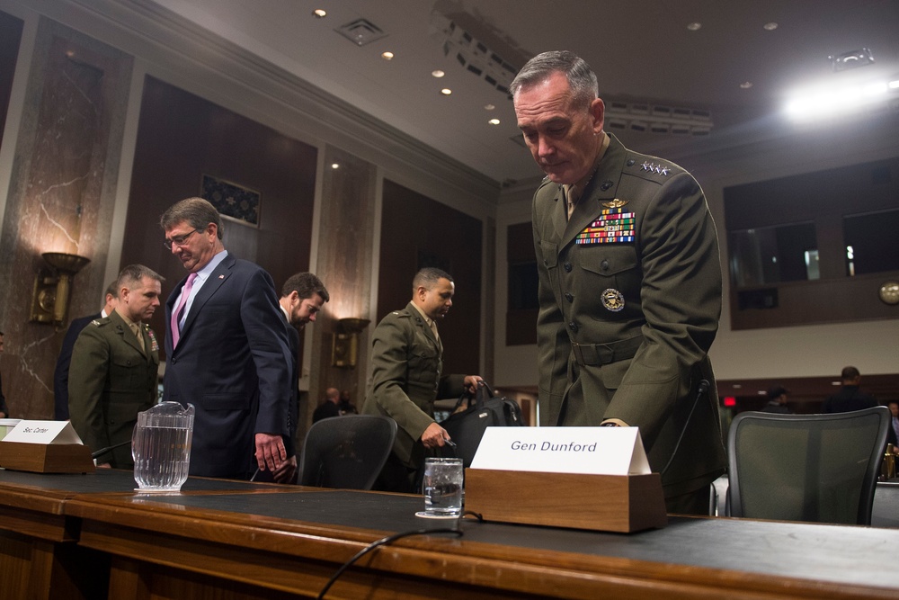 Secretary of defense, Chairman testify before Senate Armed Services Committee