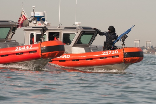 Coast Guard Maritime Safety and Security Team trains in Boston Harbor