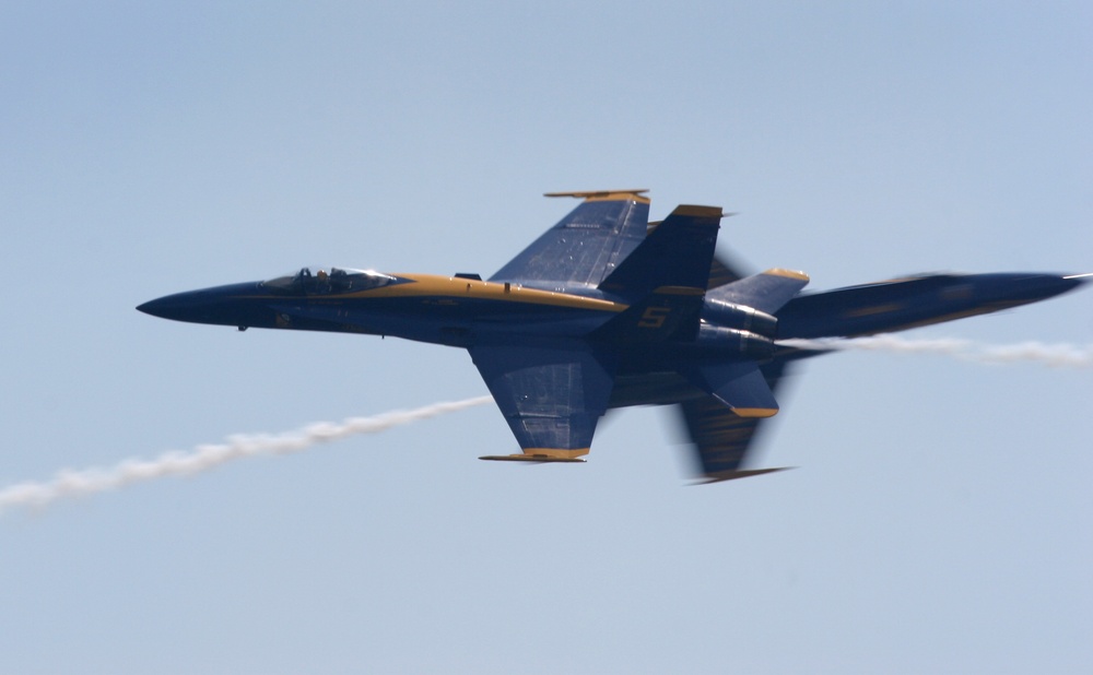 Thunderbirds and Blue Angels perform together at air show