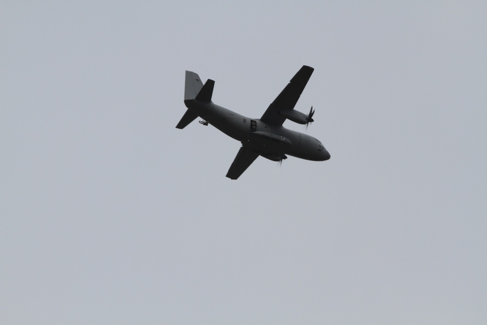 USACAPOC conducts a C-27 familiarization jump in preparation for Operation Toy Drop