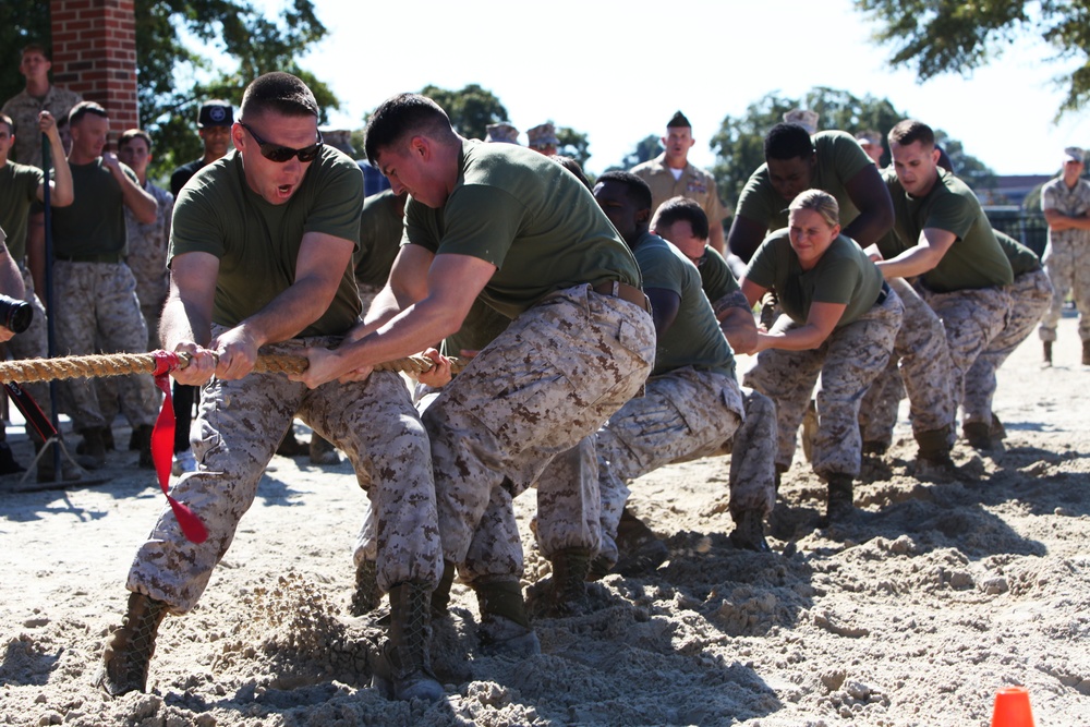 Marines, Sailors test their strength during the 2015 CFC Tug-of-War Tournament