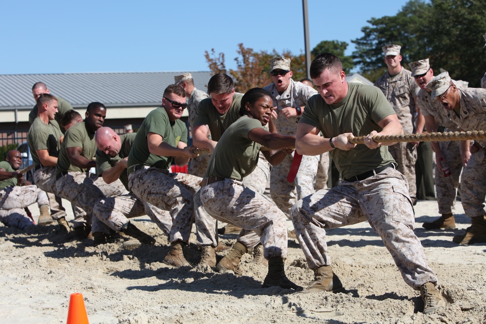 Marines, Sailors test their strength during the 2015 CFC Tug-of-War Tournament