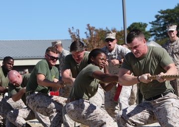 Marines, Sailors test their strength during the 2015 CFC Tug-of-War Tournament
