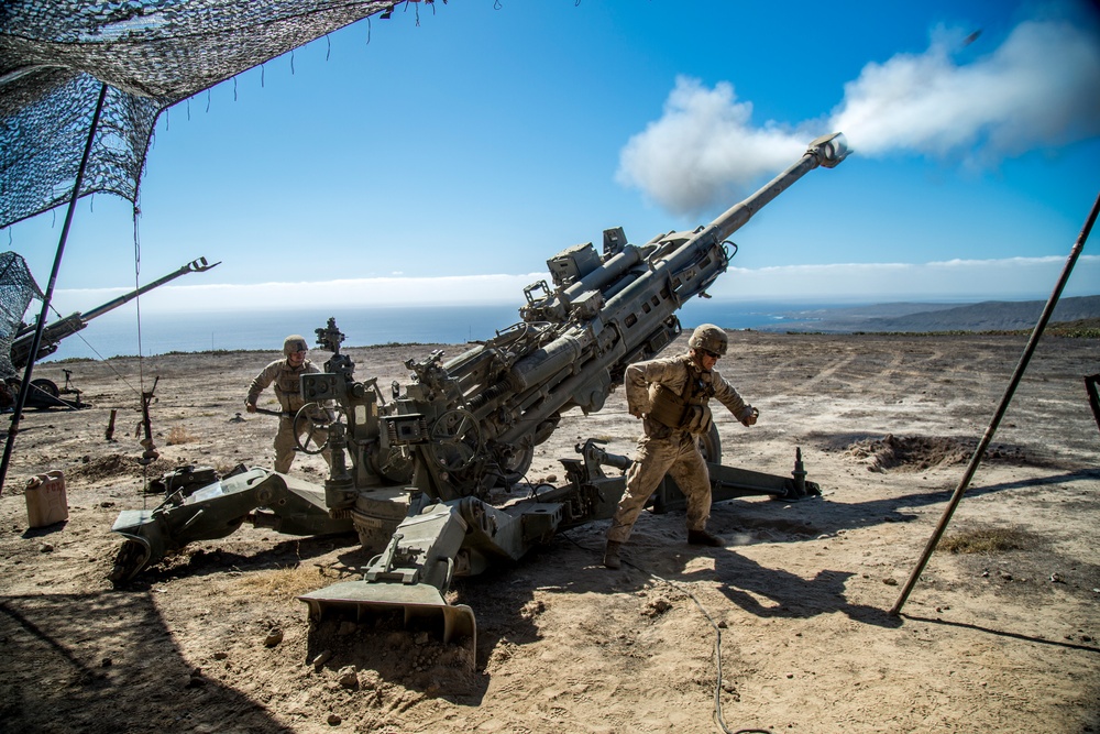 Bravo Battery Fires Howitzers