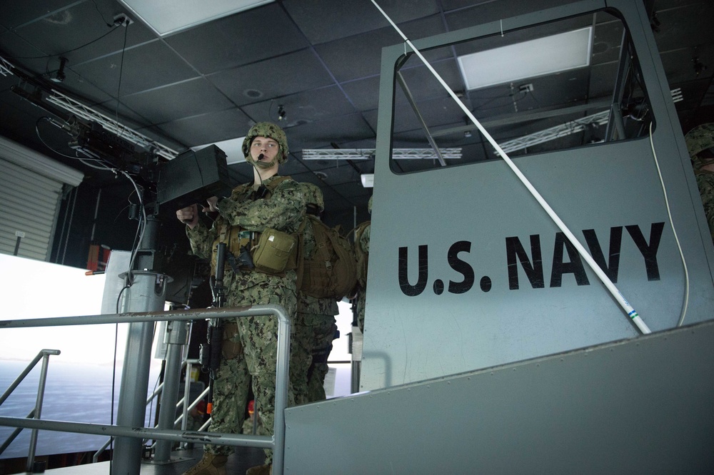 CRG 1 Sailors participate in simulator for sustainment