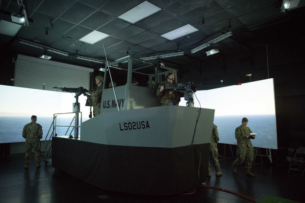 CRG 1 Sailors participate in simulator for sustainment training