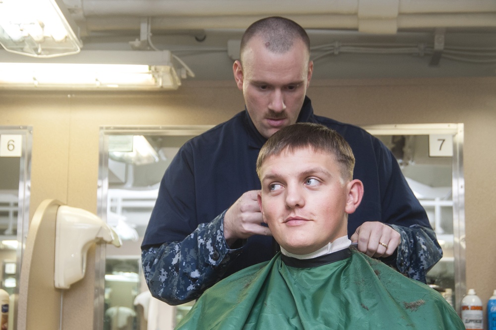 USS Harry S. Truman haircut