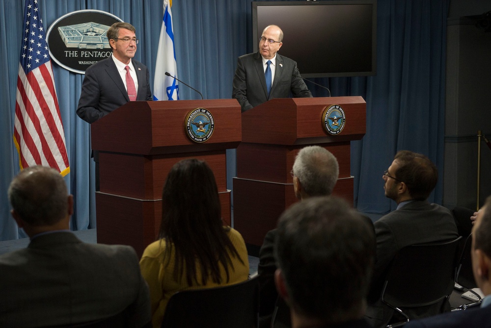 Secretary of defense and Israeli MoD press brief