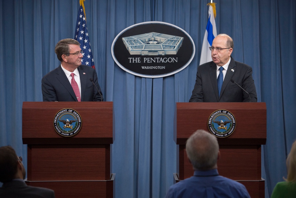 Secretary of defense and Israeli MoD press brief