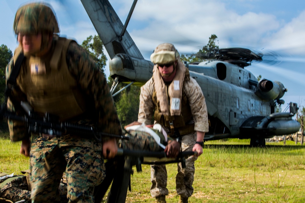 Corpsman sharpen combat life-saving skills during Blue Chromite