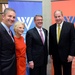 Secretary of defense takes photos with guests before receiving the Woodrow Wilson Award for Public Service