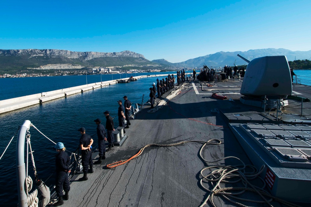 USS Porter departs port