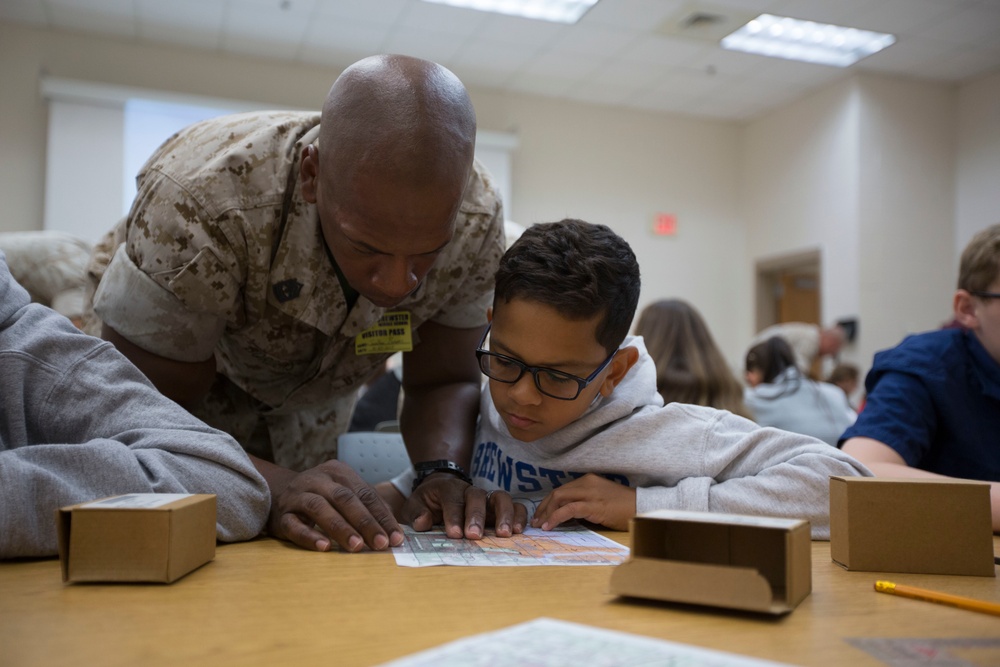 Marines with SOI-East Provide Basic Land Navigation Course to Brewster Middle School Students