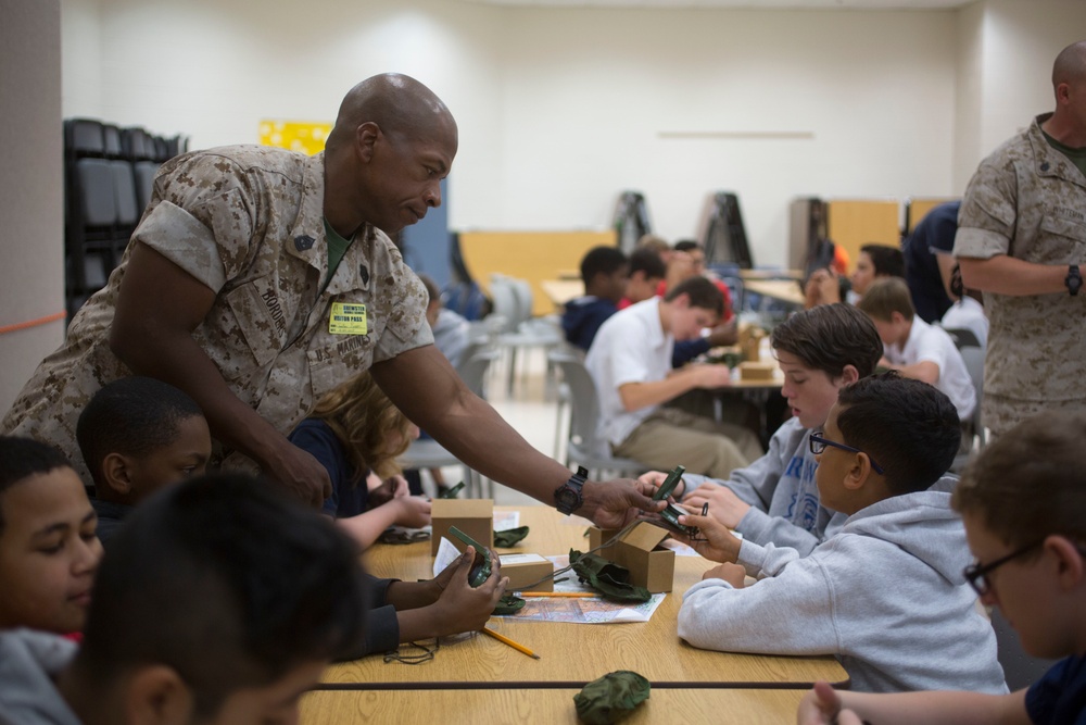 Marines with SOI-East Provide Basic Land Navigation Course to Brewster Middle School Students