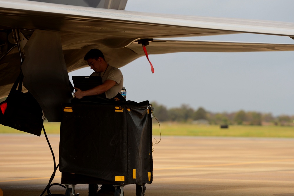 JBLE Airmen maintain the F-22