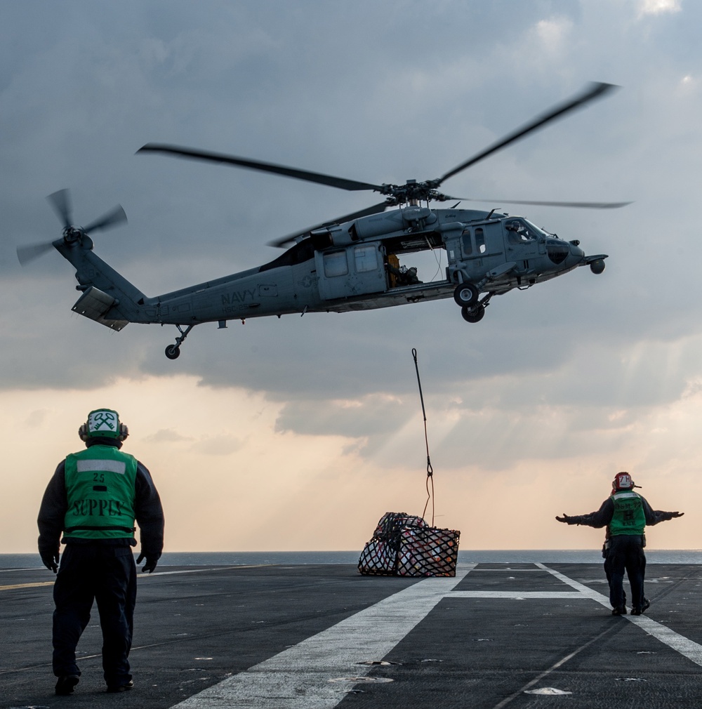 USS Ronald Reagan replenishment at sea