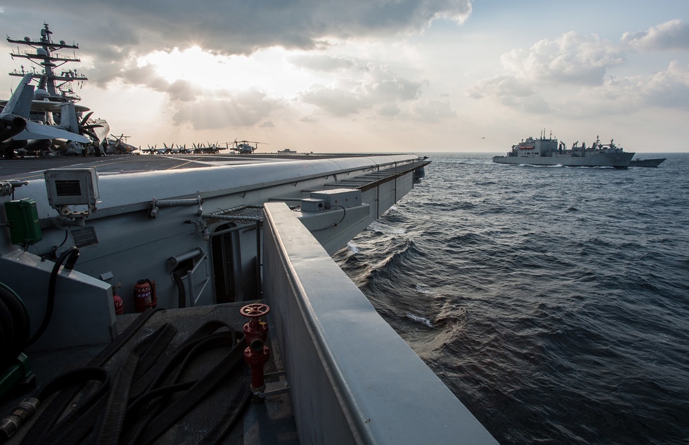 USS Ronald Reagan replenishment at sea