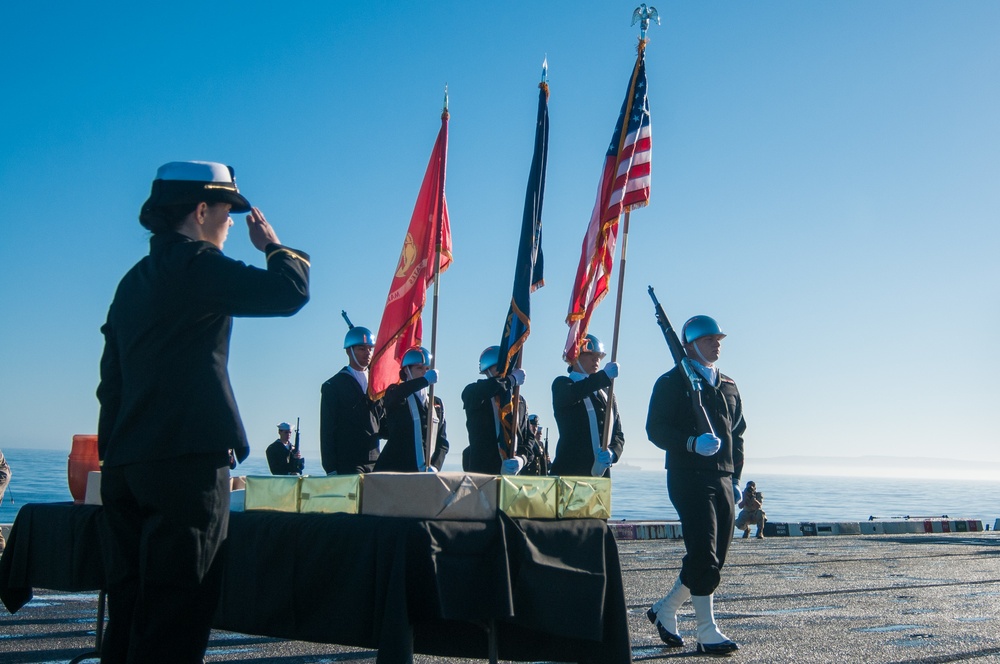 Burial at sea ceremony