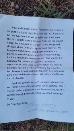 Paul Barclay Stash: A Special Forces Community Remembrance