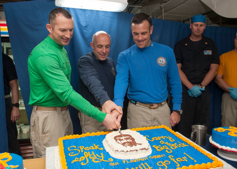USS Theodore Roosevelt cake celebration