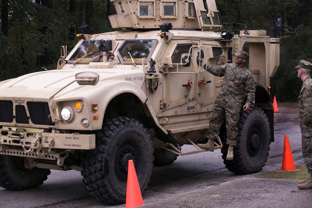 Marines drive through heavy snowfall and harsh winds to obtain tactical licenses