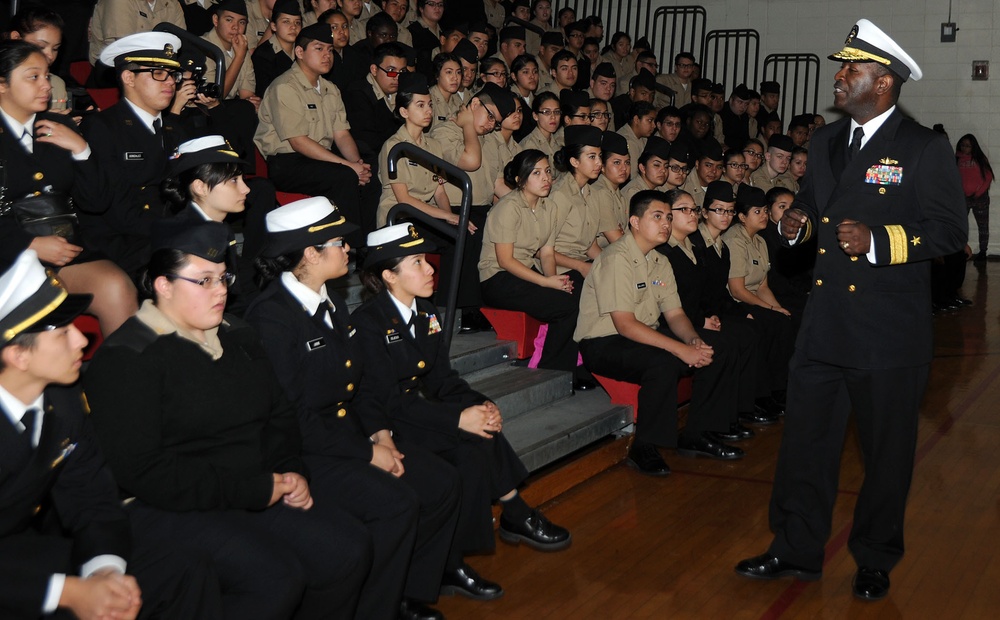 NSTC commander visits East Aurora High School