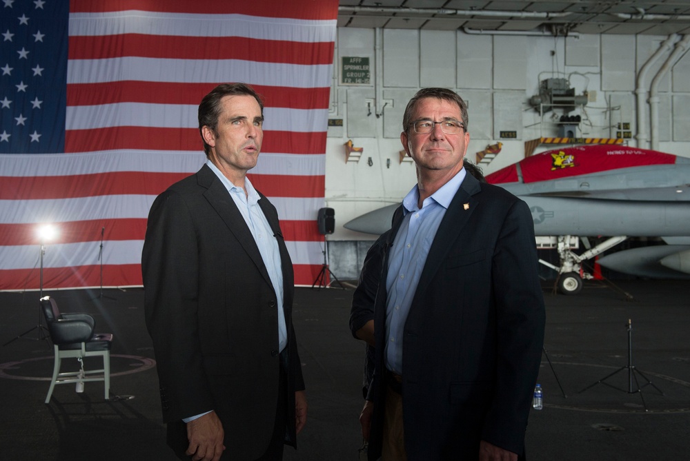 Secretary of Defense Carter visits USS Theodore Roosevelt