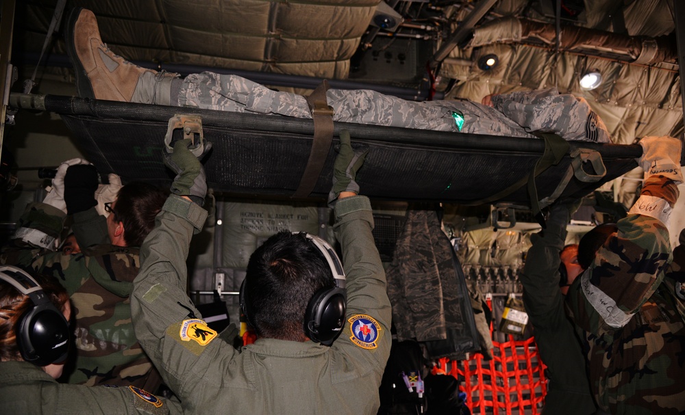 51 MDG, 18 AES perform aeromedical evacuation during Vigilant Ace 16