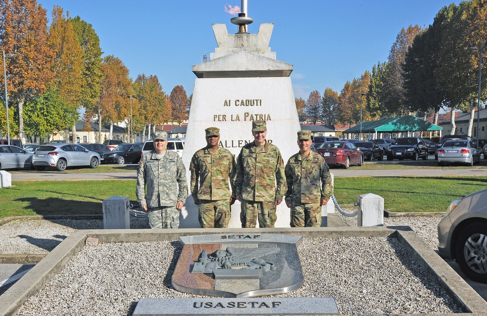 Brig. Gen. Stephen E. Farmen visits at Caserma Ederle in Vicenza, Italy