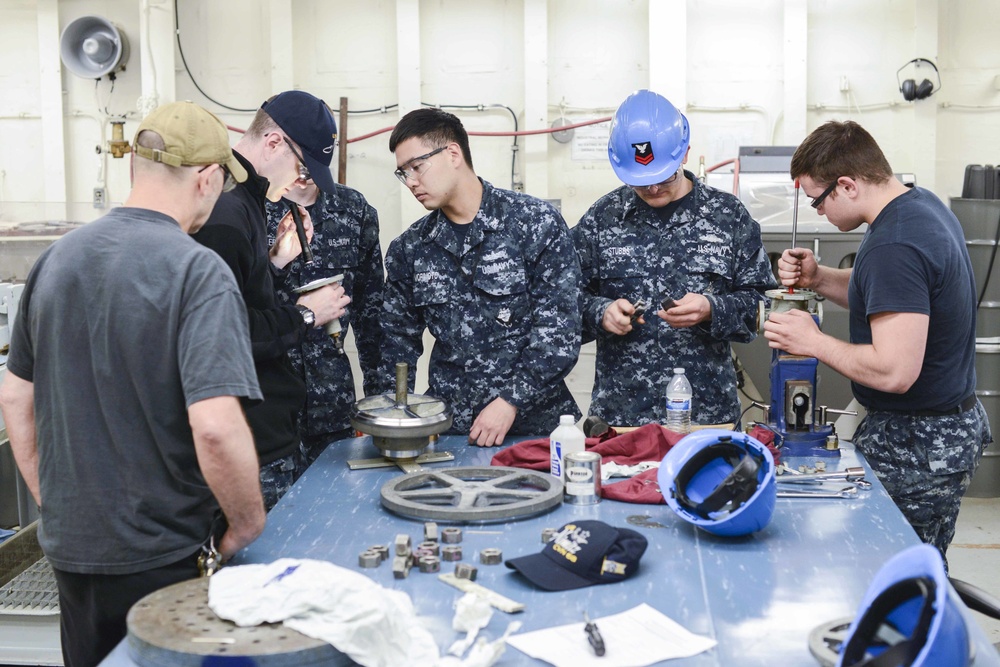 Nimitz Sailors perform maintenance for NAMTS Program