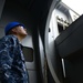 Aircraft elevator maintenance aboard Pre-commissioning Unit Gerald R. Ford (CVN 78)