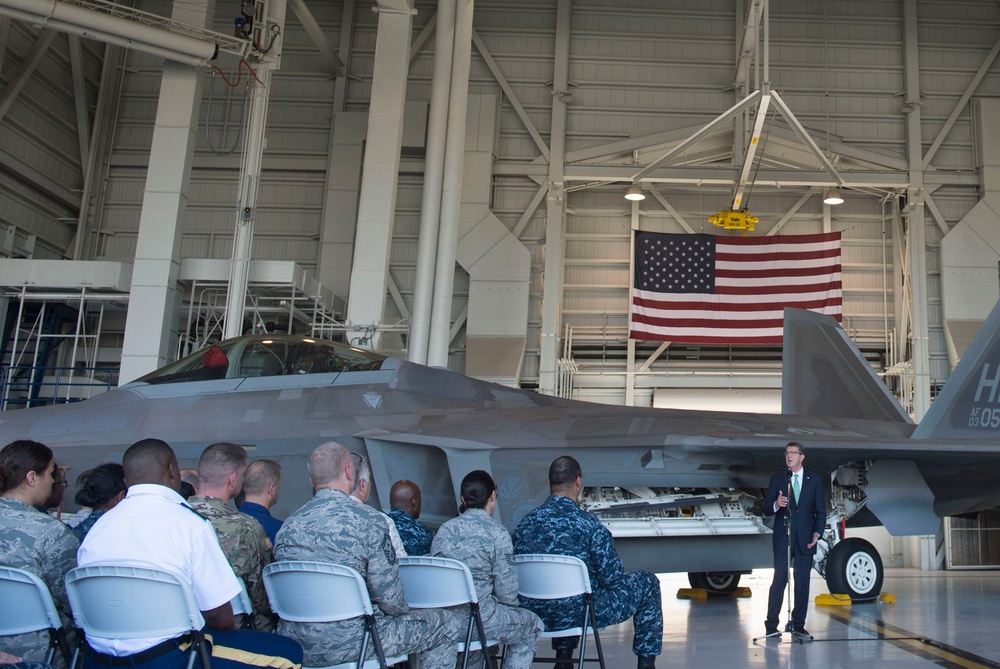 Secretary of defense speaks with service members in Hawaii